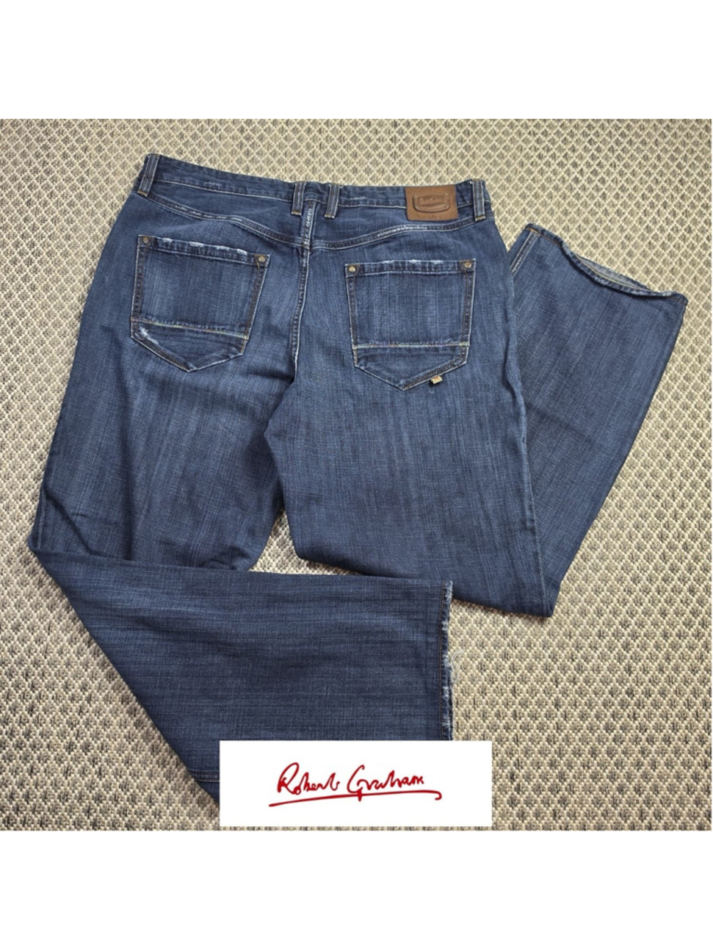 Robert Graham Jeans Men’s 38 Straight Leg Blue Denim Premium Cotton Pants
